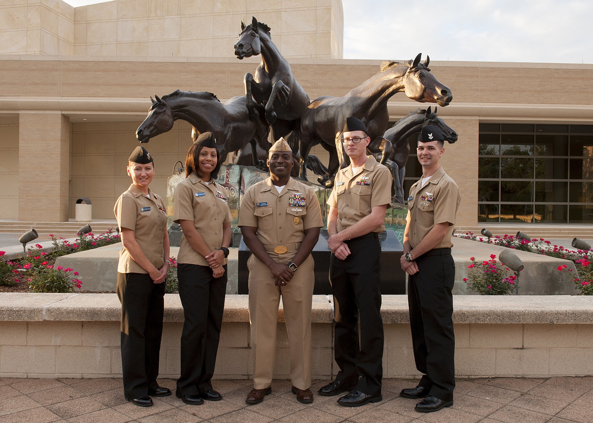 161111-N-SO730-440 (COLLEGE STATION, Texas) USS George H.W. Bush (CVN 77) Command Master Chief Huben Phillips and the Sailors of the Year for the aircraft carrier USS George H.W. Bush (CVN 77) pose for a portrait during a tour of Texas A&M University in College Station, Texas. The tour is part of a two-day namesake trip to Texas where Sailors engaged with the local community about the importance of the Navy. (U.S. Navy photo by Seaman Joe Boggio/Released) Unit: Navy Media Content Services DVIDS Tags: Habitat for Humanity; College Station; Texas; Sailors of the Year; NMCS; DVIDS Bulk Import; CMC Huben Phillips